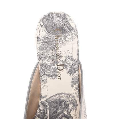 Christian Dior Canvas Cotton Embroidered Dioriviera Mules 36.5 Gray 6 of 8