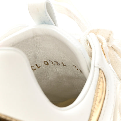 Louis Vuitton Calfskin Monogram Embellished Run Away Sneakers 36 White 7 of 14