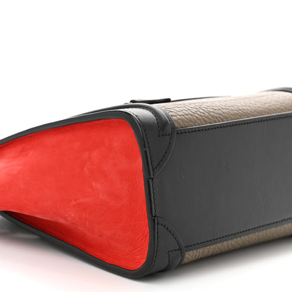 Celine Bullhide Calfskin Nubuck Nano Tri-Color Luggage Souris 9 of 12