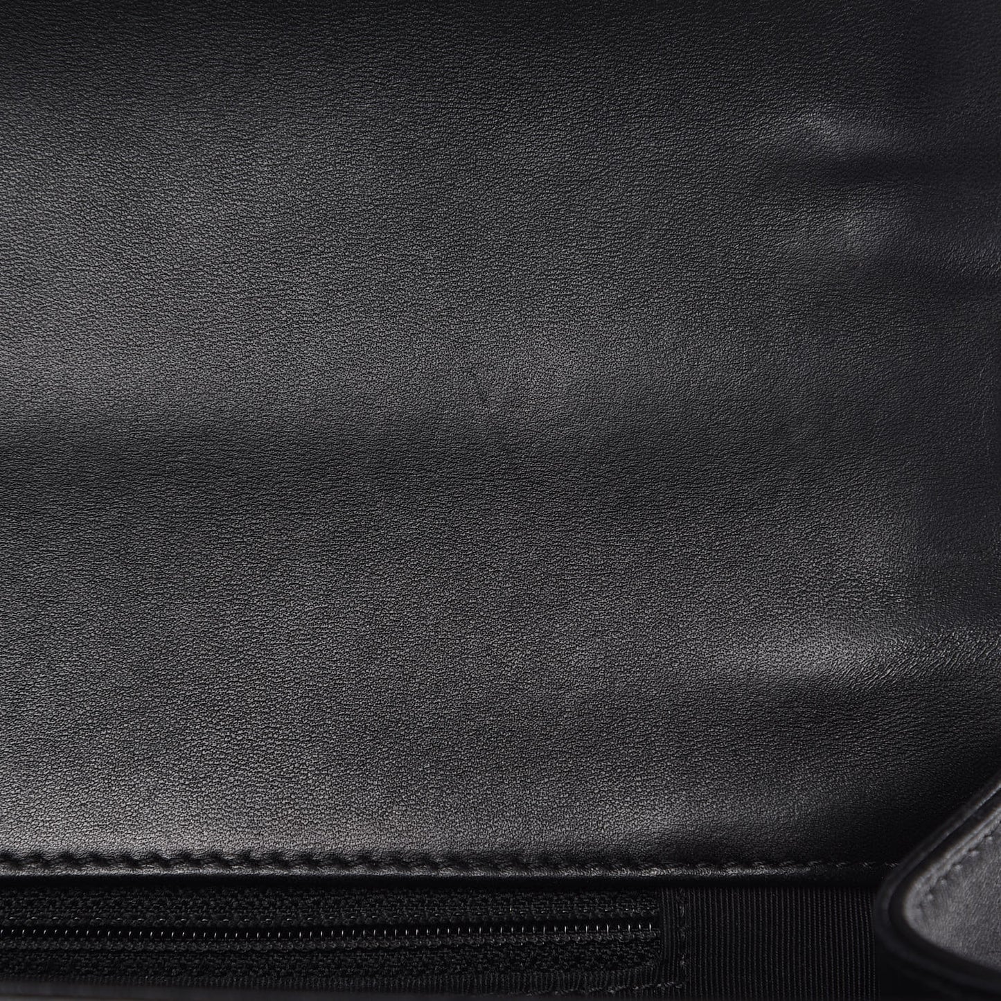 Lambskin Quilted Large Boy Flap Black