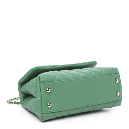 Chanel Caviar Quilted Mini Coco Handle Flap Green 4 of 11