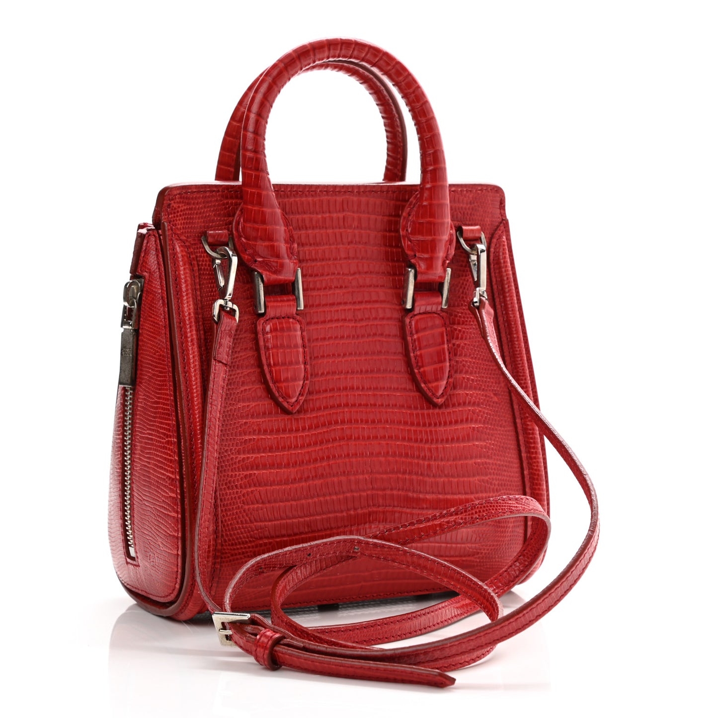 Calfskin Lizard Embossed Mini Heroine Scarlet