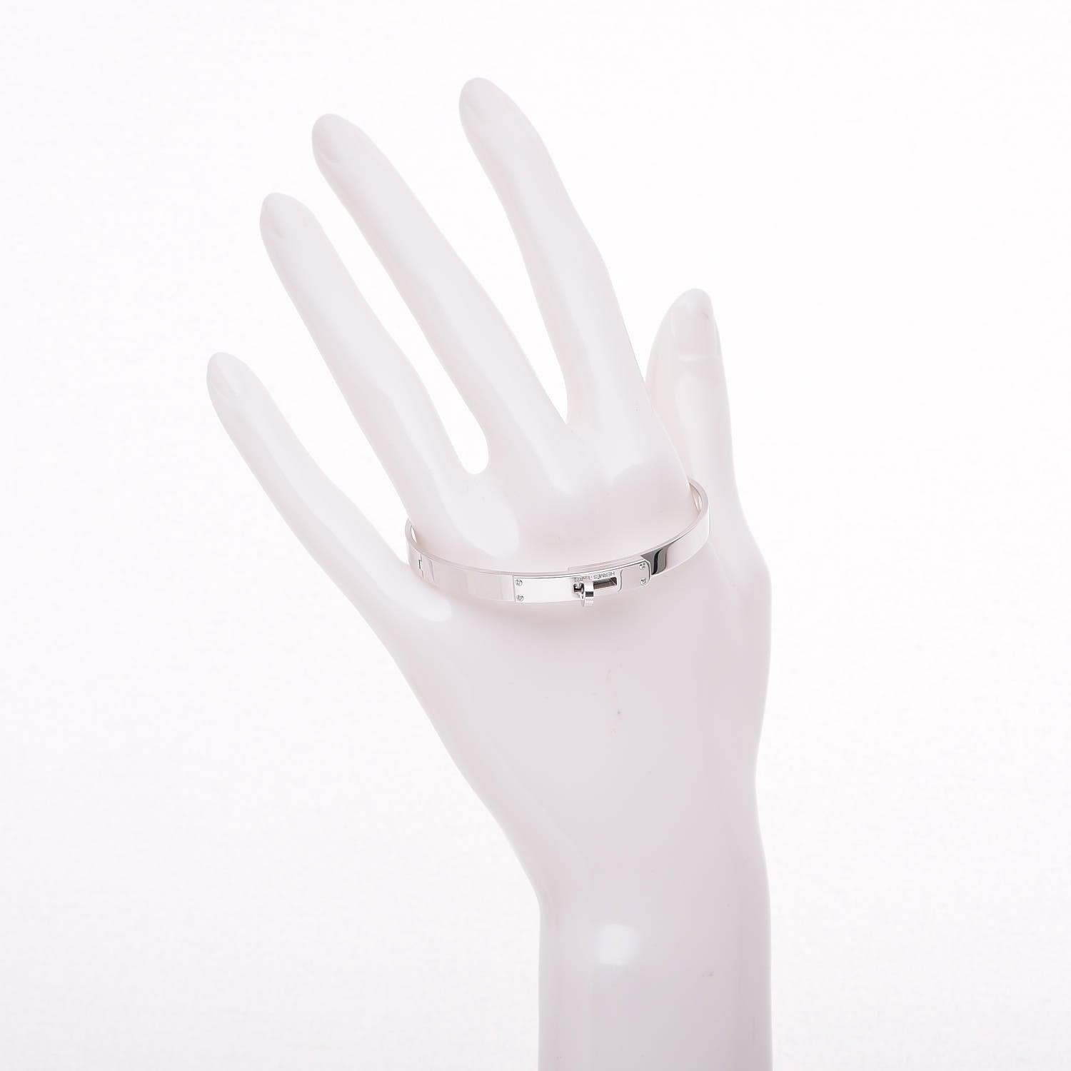 Hermes 18K White Gold Diamond PM Kelly Bracelet SH 2 of 5