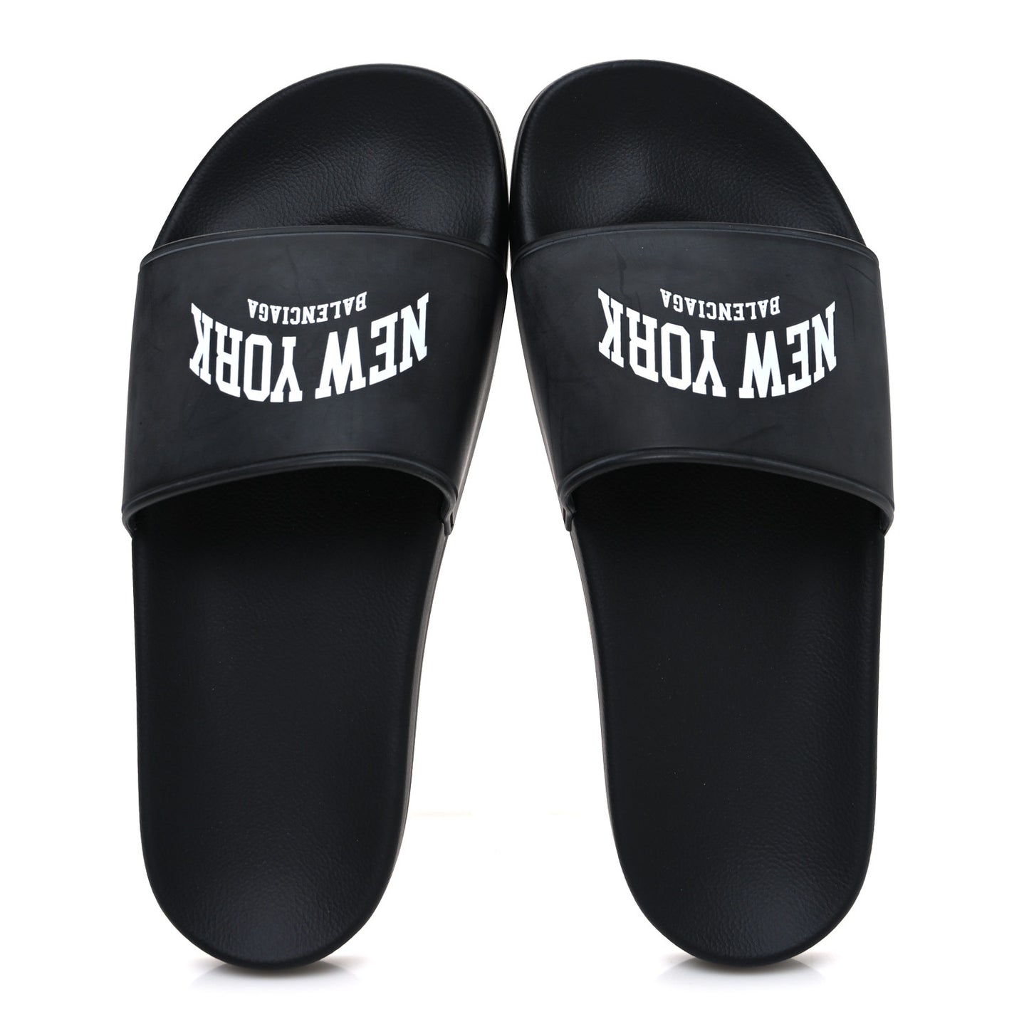 Rubber New York Womens Pool Slide Sandals 39 Black