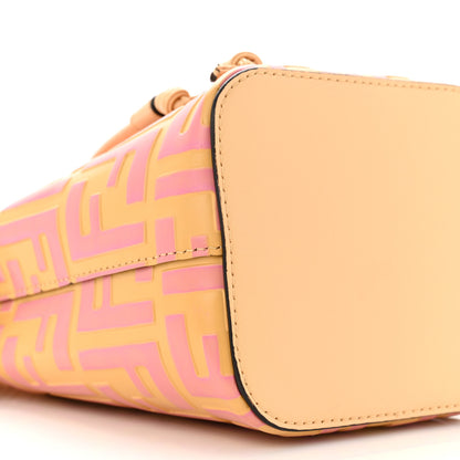Fendi Vitello Liberty F is Fendi Bi-Color FF 1974 Embossed Mini Mon Tresor Bucket Bag Savana Lollypop 9 of 10
