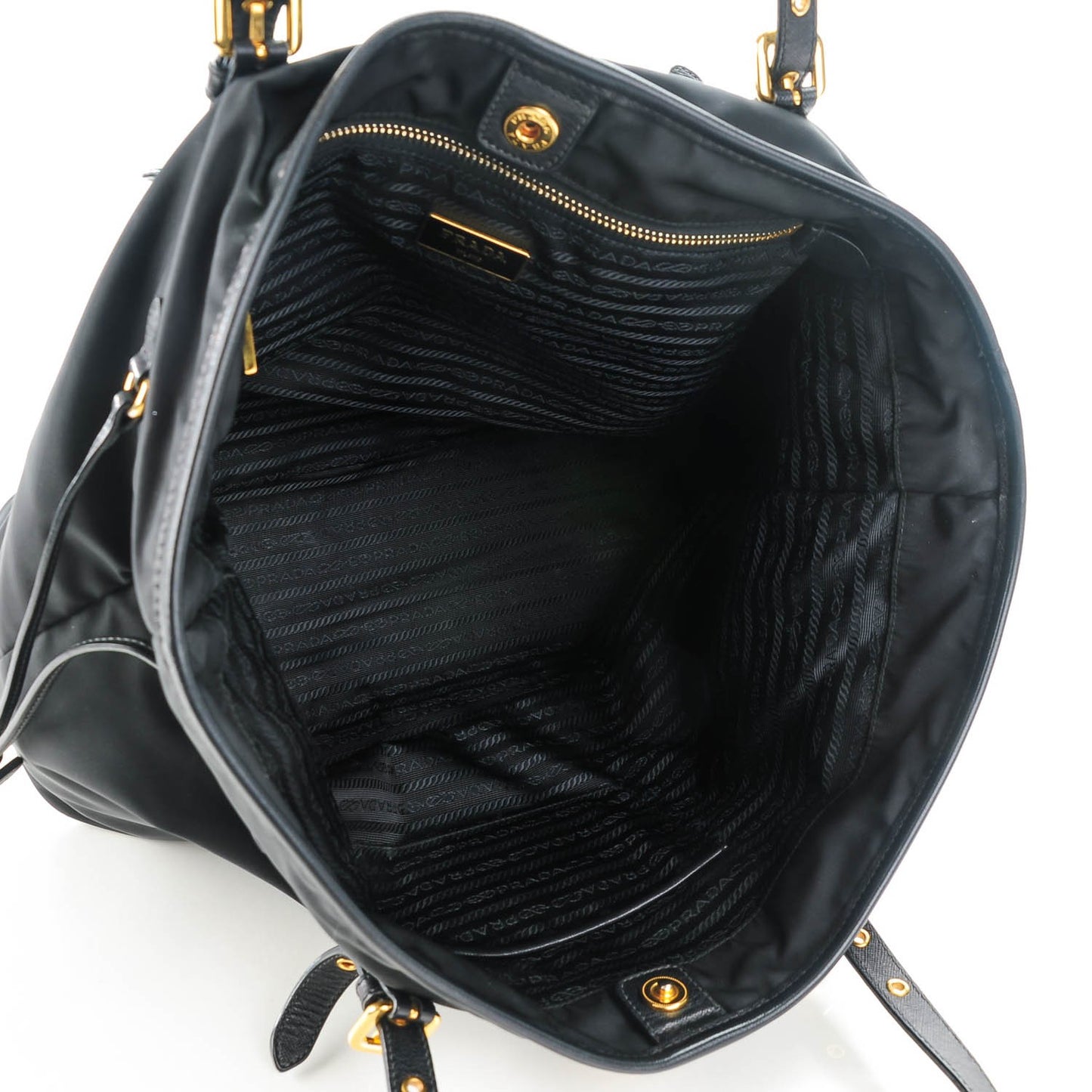 Saffiano Tessuto Nylon Tote Black