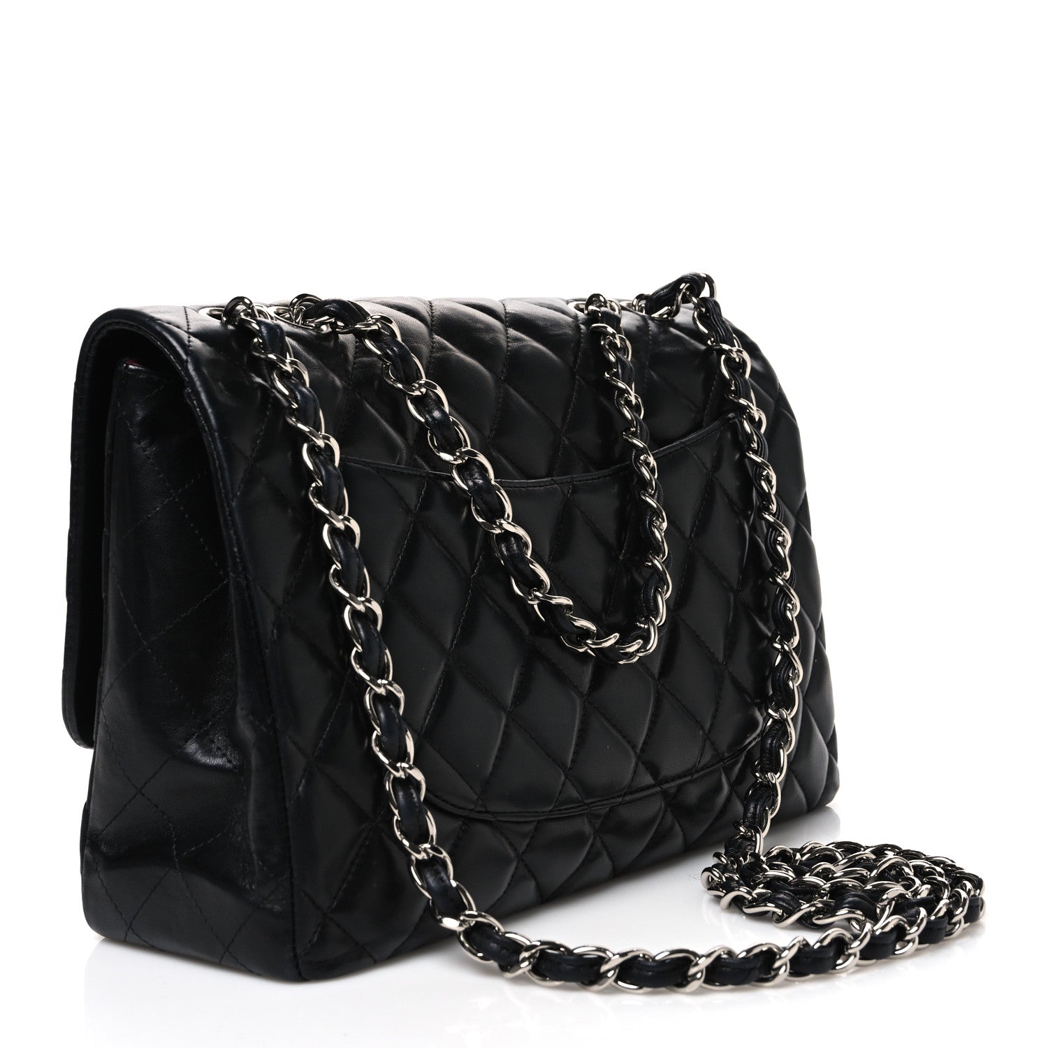 Chanel Lambskin Quilted Jumbo Single Flap Black 3 of 10