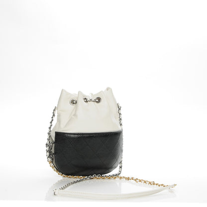 Chanel Calfskin Quilted Small Gabrielle Purse White Black 3 of 7