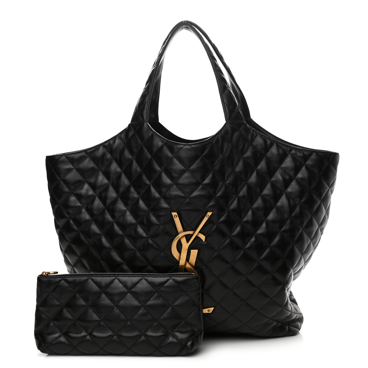 Saint Laurent Lambskin Quilted Maxi Icare Shopping Tote Black 1 of 11