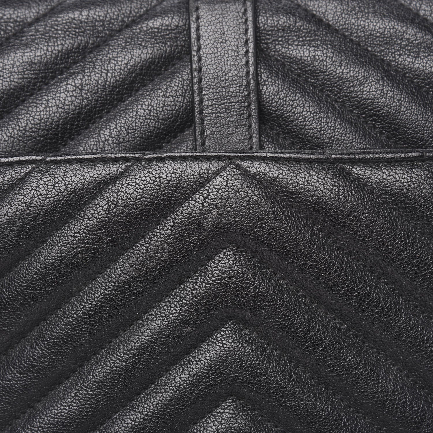 Saint Laurent Sheepskin Matelasse Chevron Monogram Medium College Bag Black 12 of 15