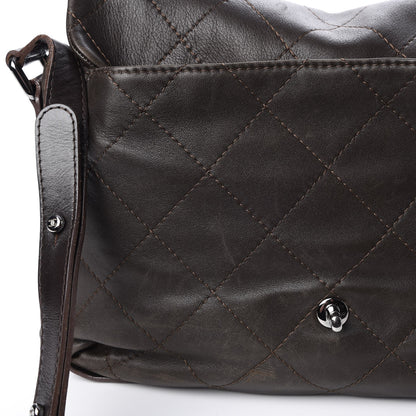 Chanel Lambskin Stitched Messenger Bag Brown 11 of 16