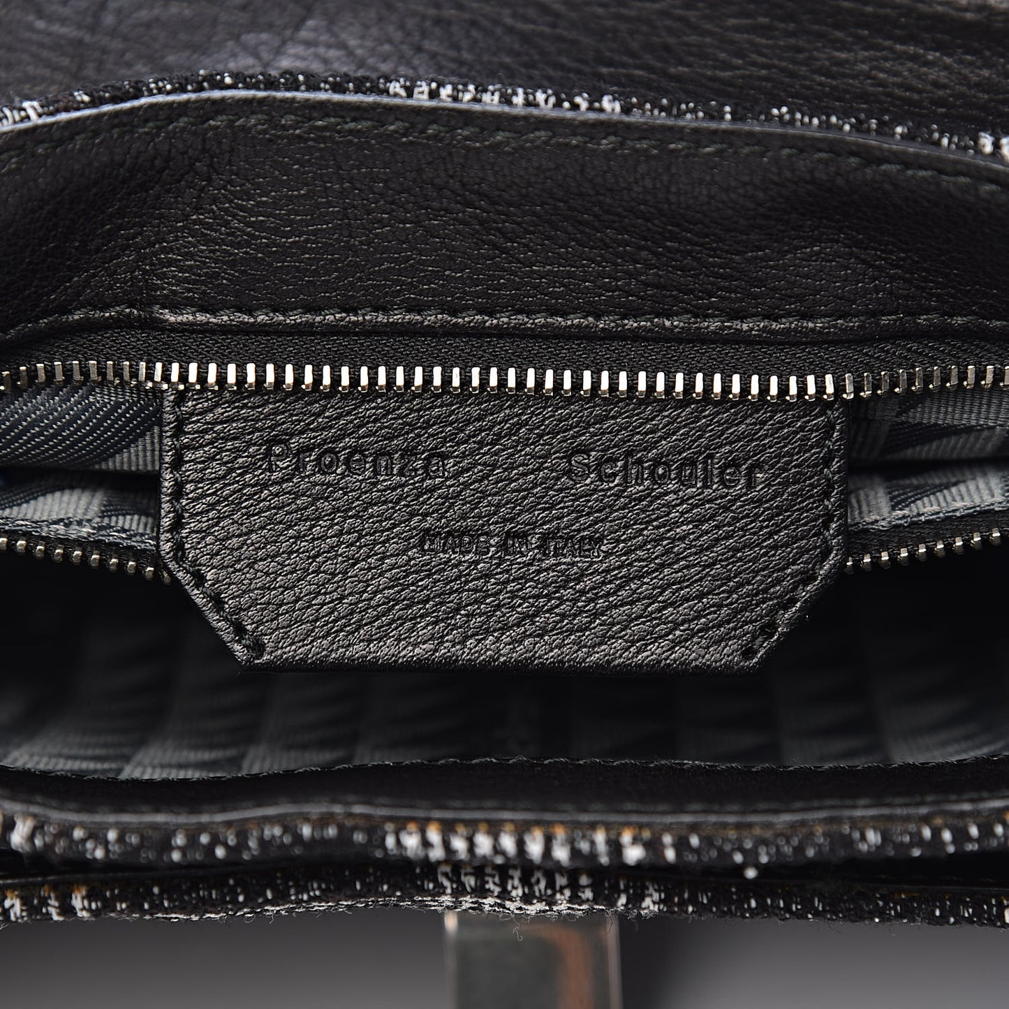 Jacquard Plaid Tiny PS1 Satchel Black White