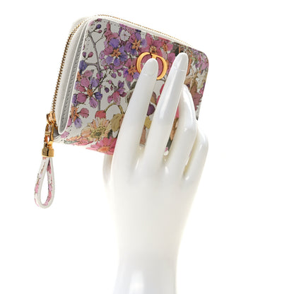 Christian Dior Calfskin Caro Freesia Zipped Wallet White Multicolor 2 of 10