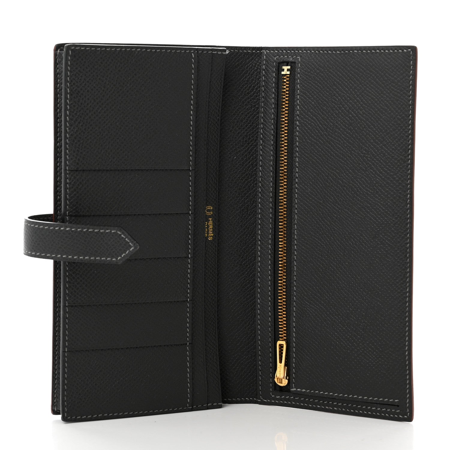 Hermes Epsom Horseshoe Bearn Gusset Wallet Rubis Graphite 5 of 8