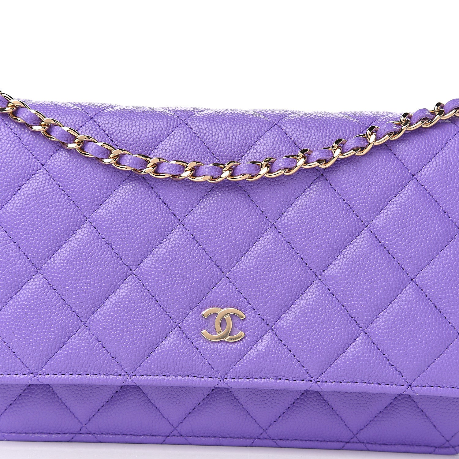 Chanel Caviar Quilted Wallet On Chain WOC Purple 10 of 11