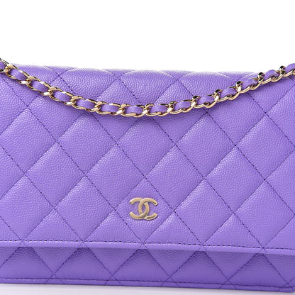 Chanel Caviar Quilted Wallet On Chain WOC Purple 10 of 11