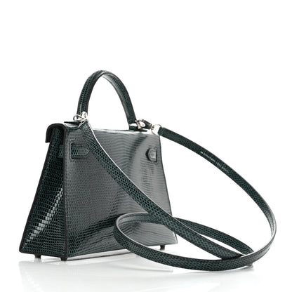 Hermes Shiny Lizard Mini Kelly Sellier 20 Vert Cypress 3 of 11