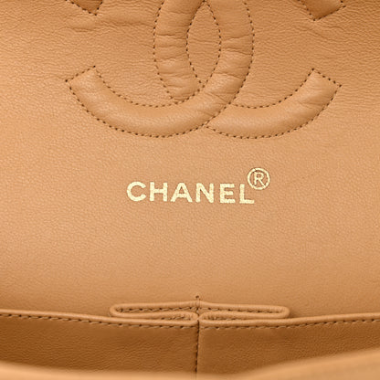 Chanel Lambskin Quilted Medium Double Flap Beige 6 of 14