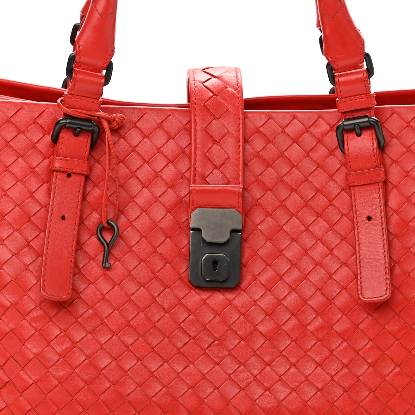 Nappa Intrecciato Medium Roma Tote Red