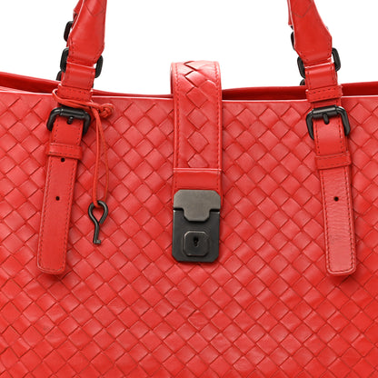Bottega Veneta Nappa Intrecciato Medium Roma Tote Red 10 of 17