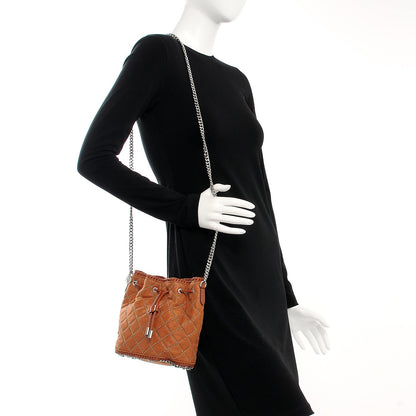 Stella McCartney Shaggy Deer Small Falabella Quilted Studded Bucket Bag Brandy 2 of 6