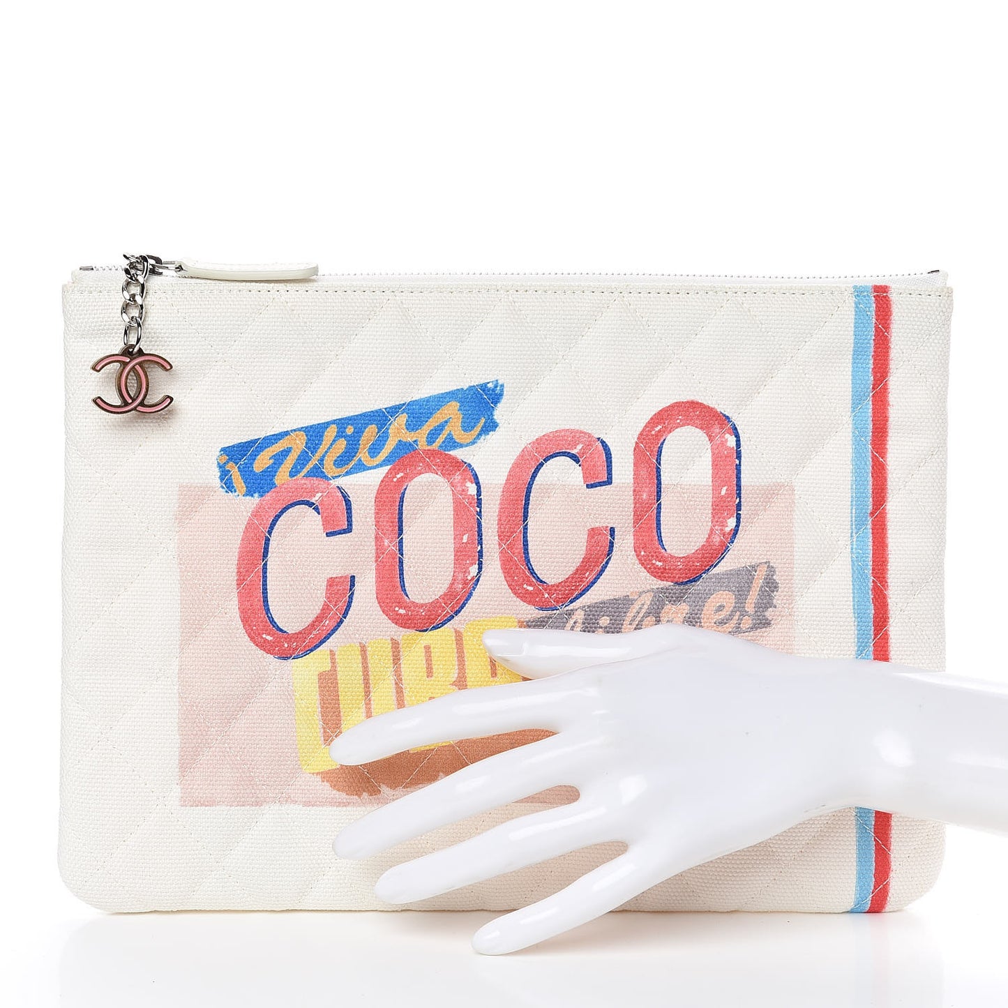 Canvas Medium Coco Cuba Cosmetic Case Yellow Turquoise