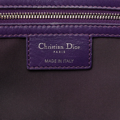 Christian Dior Coated Canvas Cannage Medium Panarea Tote Purple 6 of 11