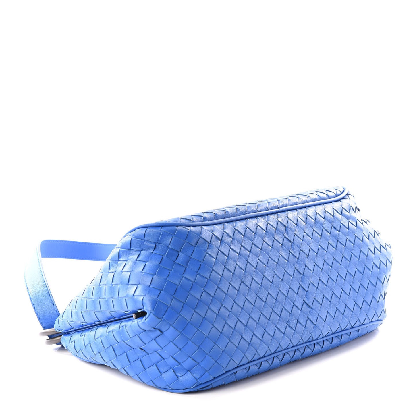 Nappa Intrecciato Shoulder Bag Signal Blue