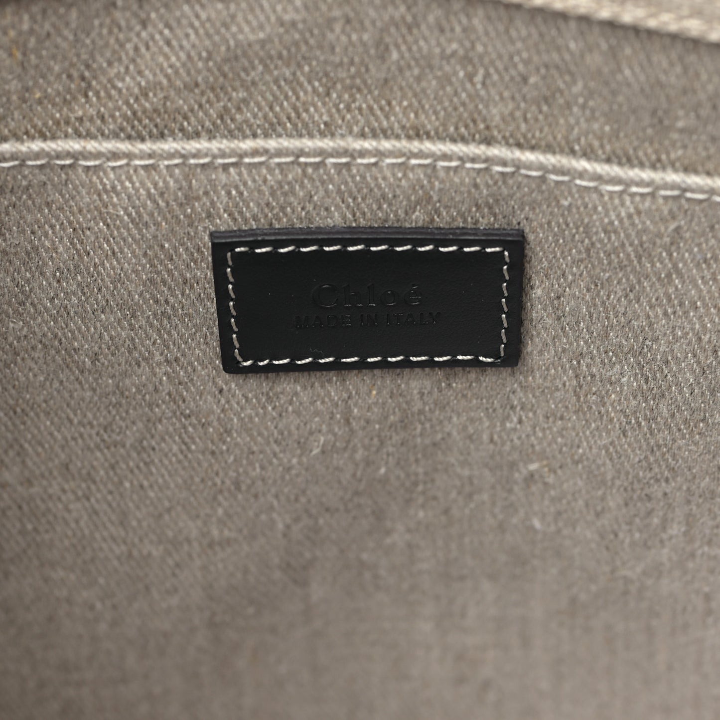 Linen Calfskin Medium Woody Ribbon Tote White Black