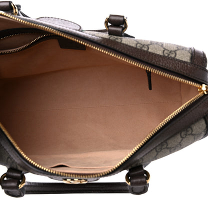 Gucci GG Supreme Monogram Web Medium Ophidia Boston Brown 5 of 9
