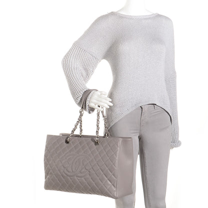 Chanel Caviar XL Grand Shopping Tote GST Light Grey 2 of 7