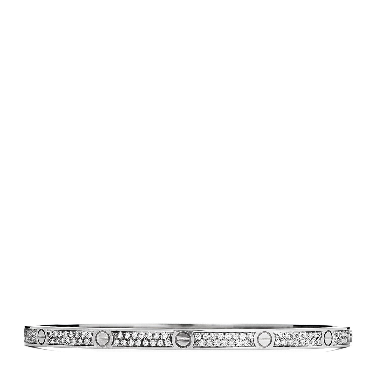 18K White Gold Diamond Small LOVE Paved Bracelet 17