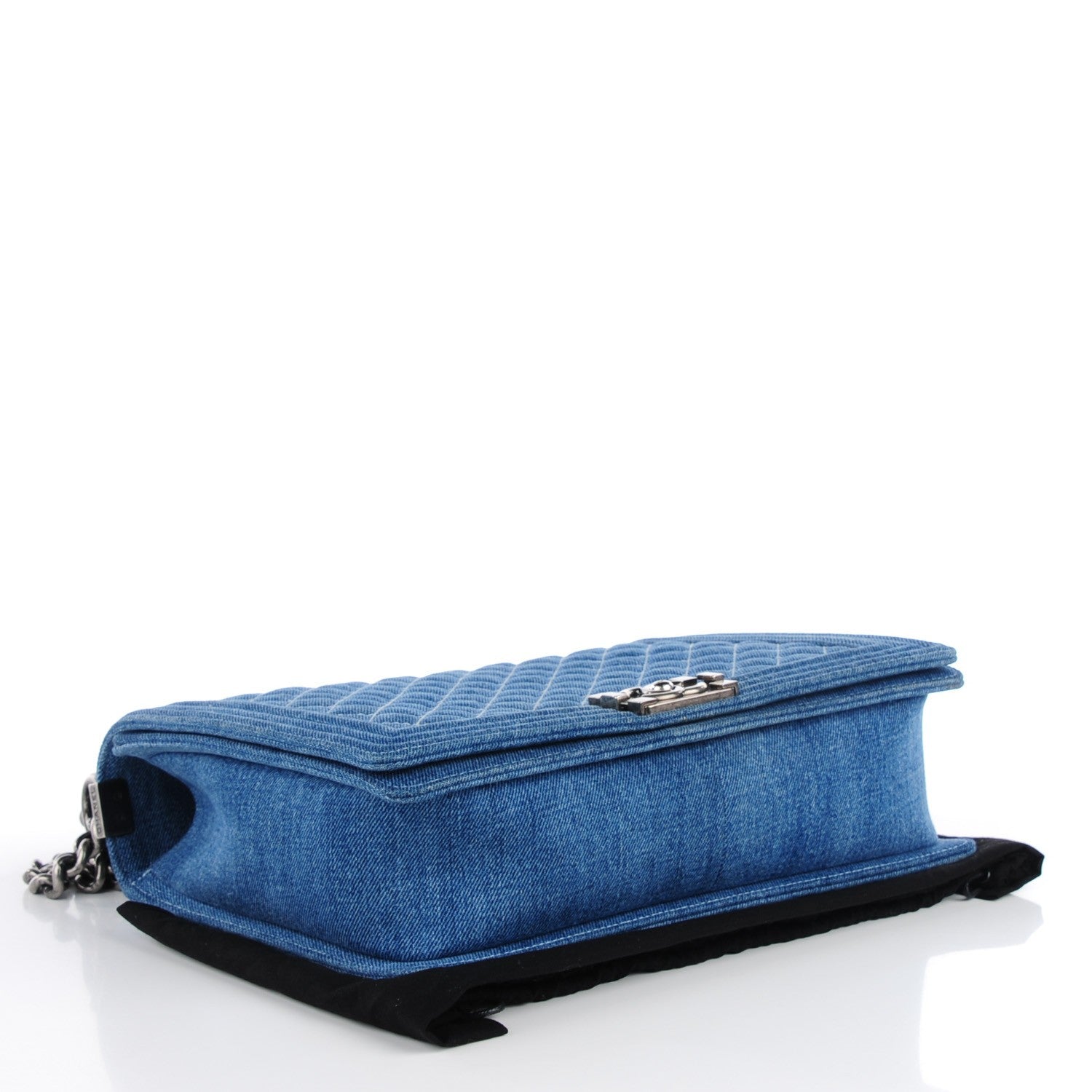 Chanel Denim Quilted Large Boy Flap Blue 4 of 9