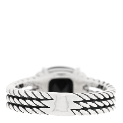 David Yurman Sterling Silver Diamond Black Onyx 10mm Petite Wheaton Ring 56 7.5 3 of 4