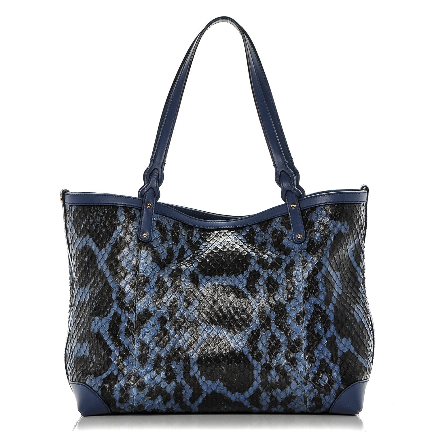 Gucci Python Medium Craft Tote Blue 1 of 9