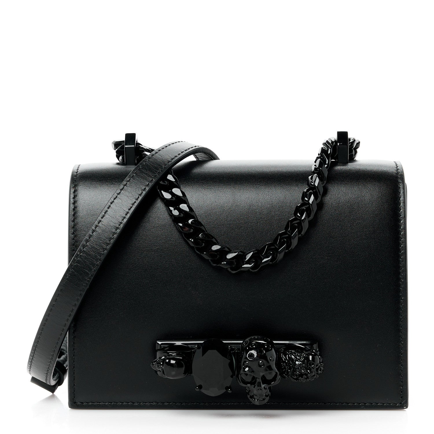 Alexander McQueen Calfskin Knuckle Crossbody Black 1 of 11