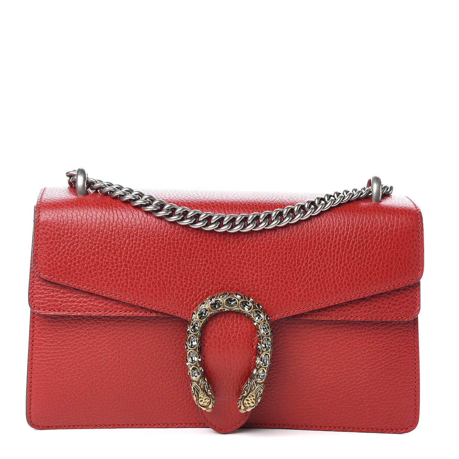 Gucci Dollar Calfskin Swarovski Crystal Small Dionysus Shoulder Bag Hibiscus Red 1 of 10