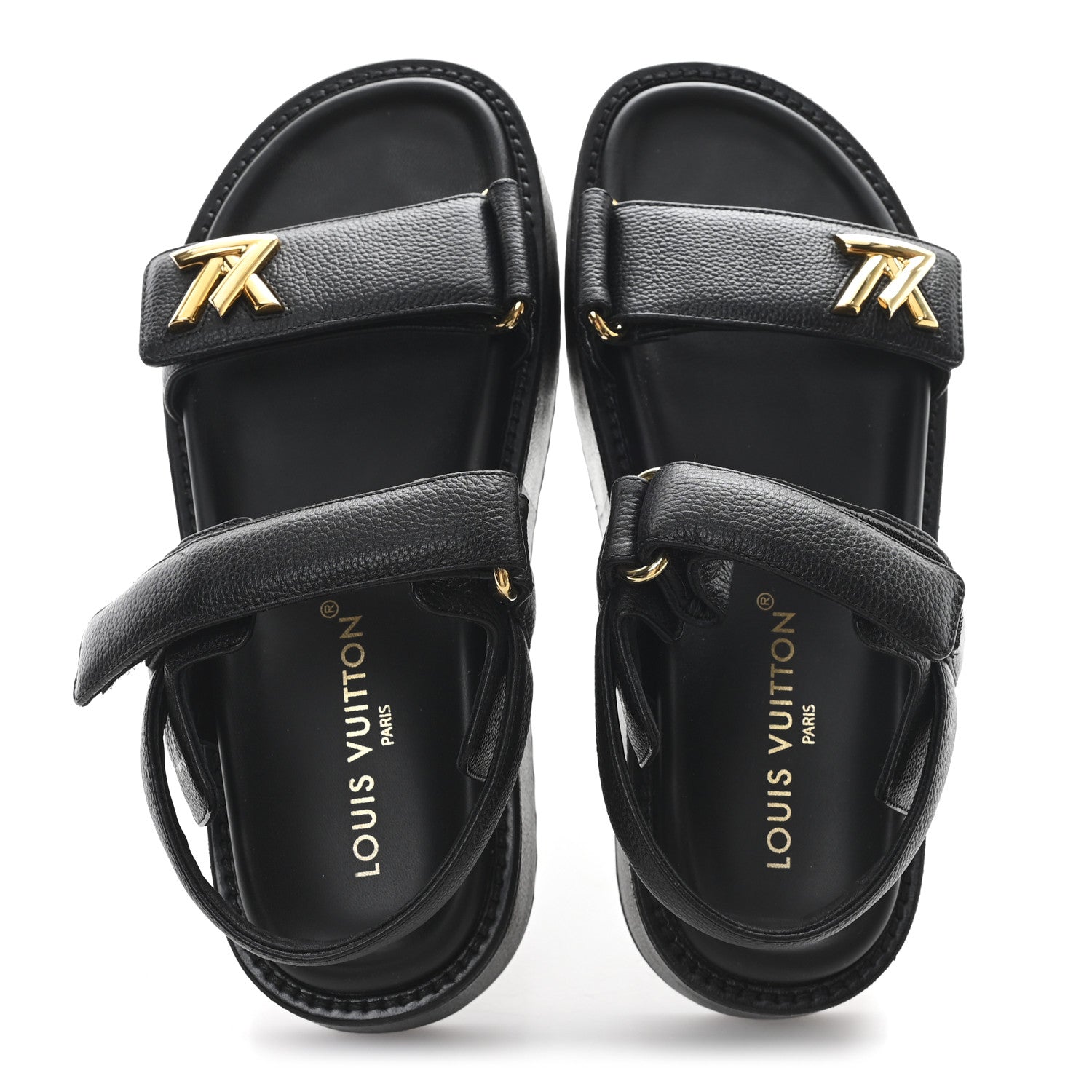 Louis Vuitton Lambskin Sunset Comfort Platform Sandals 39 Black 2 of 9