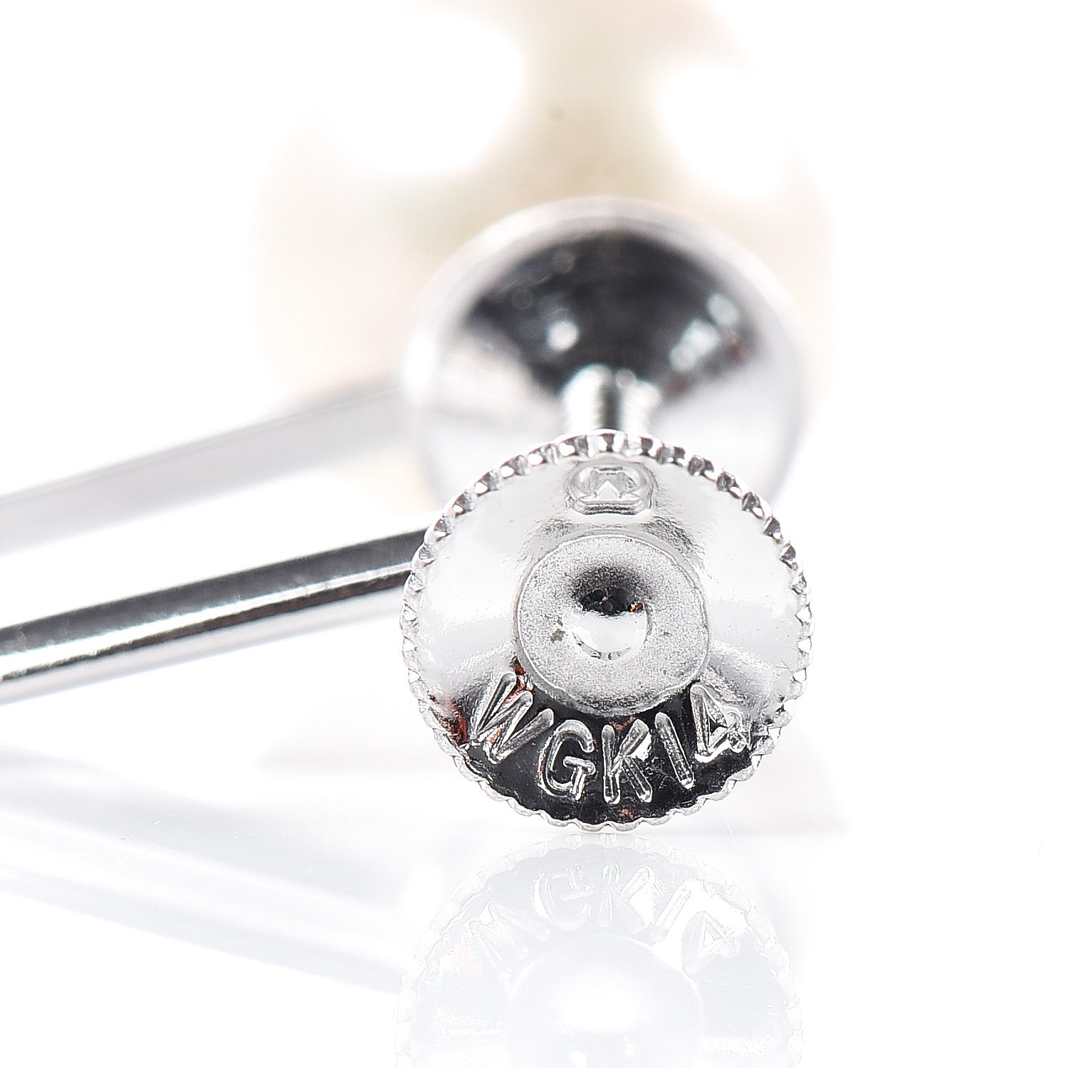Mikimoto 14K White Gold Akoya Pearl 8mm Screw Back Earrings 4 of 4