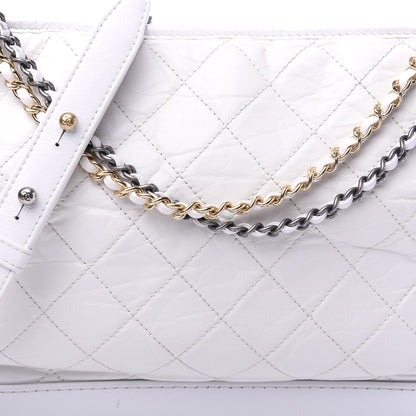 Chanel Aged Calfskin Quilted Large Gabrielle Hobo White 10 of 10
