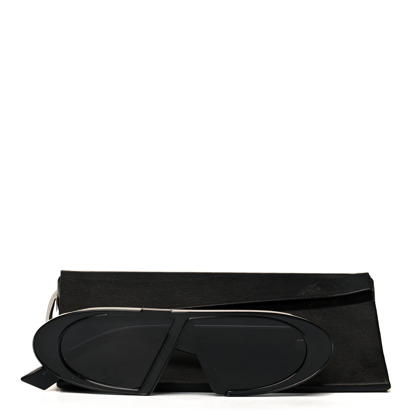 Acetate Oblique Oval Sunglasses Black
