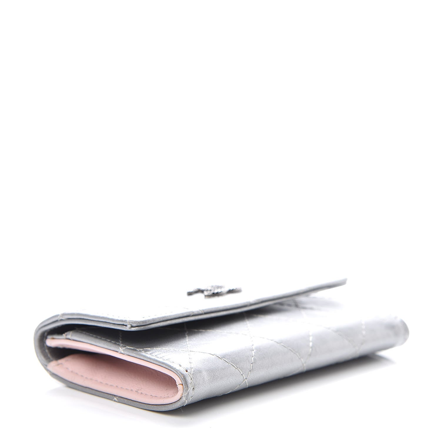 Chanel Metallic Calfskin Quilted Palette Card Holder Silver 9 of 18