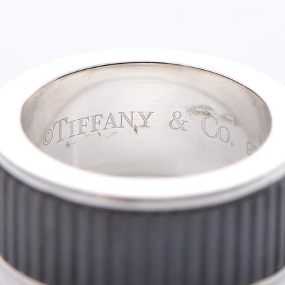 Tiffany Sterling Silver 9mm Titanium Coin Edge Ring 5.75 5 of 7