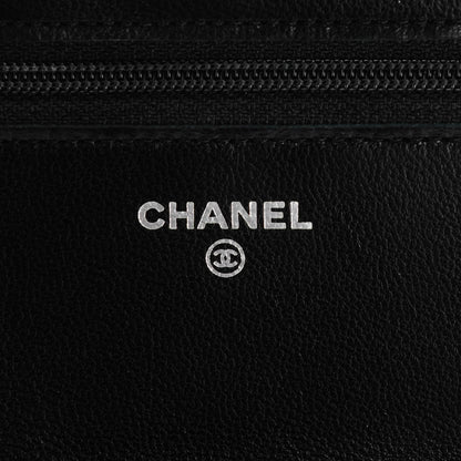 Chanel Lambskin Quilted Wallet On Chain WOC Black 6 of 9