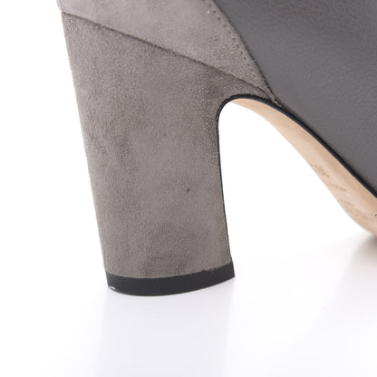 Jimmy Choo Calfskin Suede Henrietta Tie Bootie 36.5 Dark Grey 9 of 10