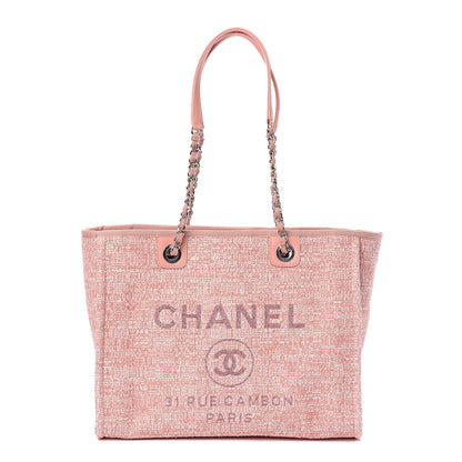 Chanel Canvas Small Deauville Tote Pink 1 of 11
