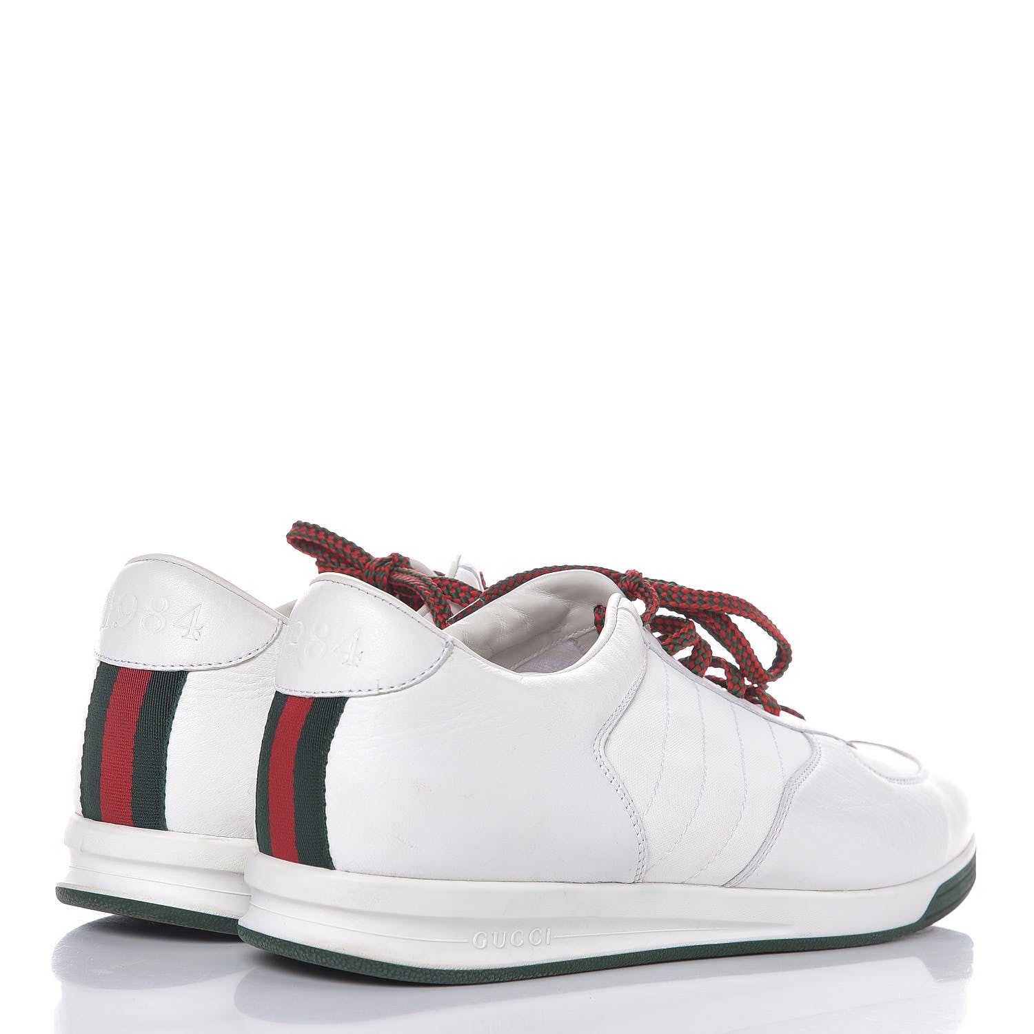 Gucci Calfskin 1984 Web Mens Sneakers 10.5 White 4 of 10