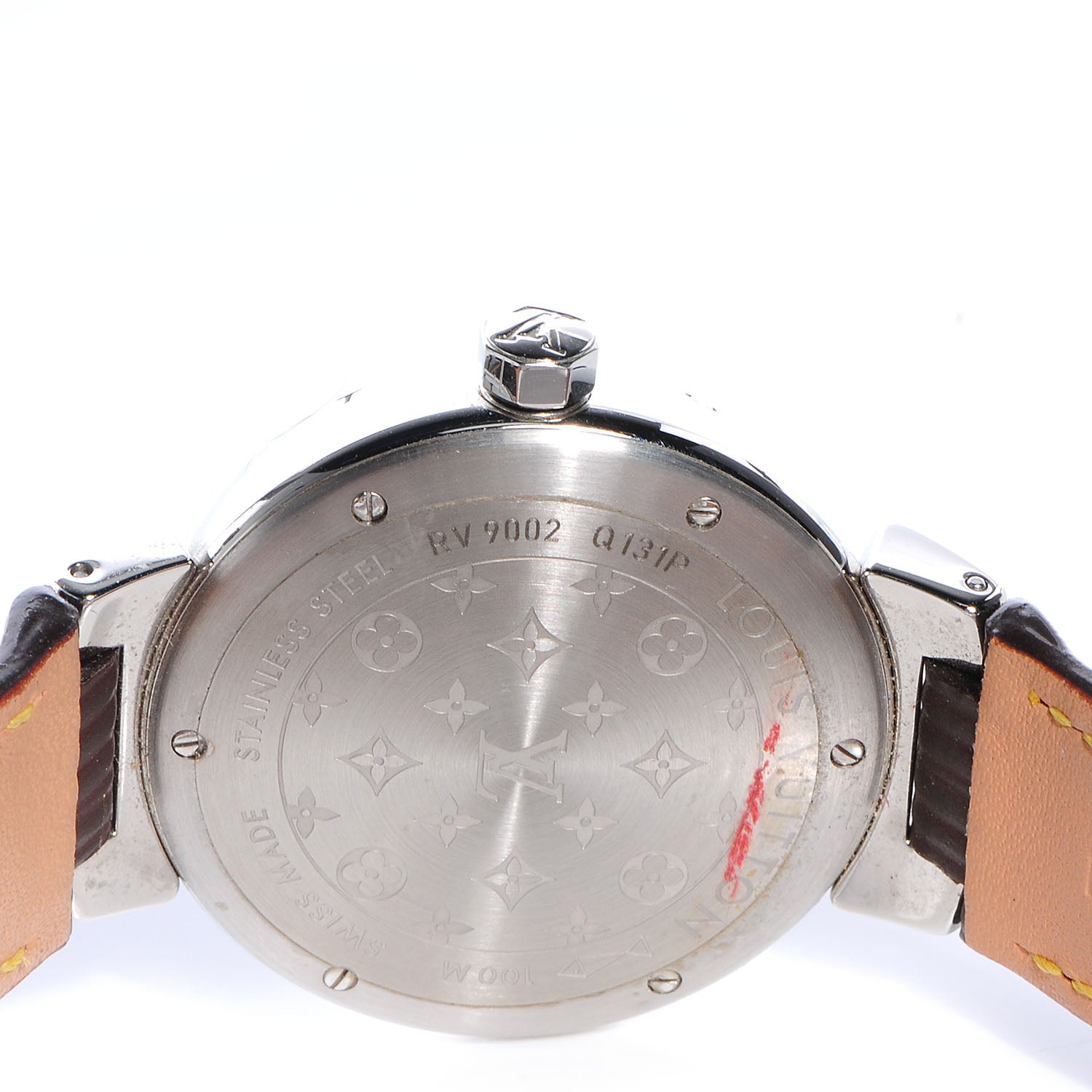 Louis Vuitton Stainless Steel Epi Diamond 34mm Tambour Forever Quartz Watch 7 of 10