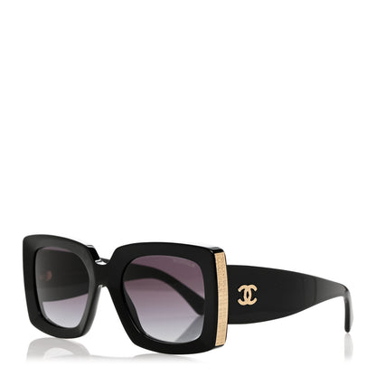 Chanel Acetate Rectangle Sunglasses 5435 Black 1 of 8