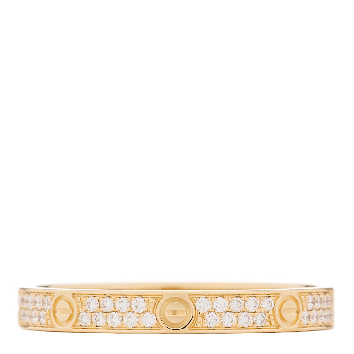 Cartier 18K Yellow Gold Diamond 2.6mm LOVE Paved Band Ring 54 6.75 3 of 5